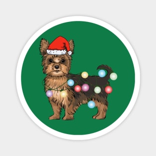 Yorkie Christmas Lights Magnet